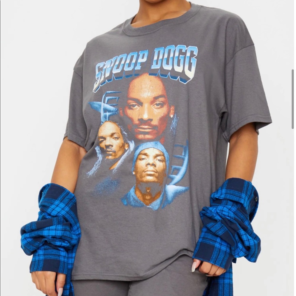 Grey Snoop Dogg Faces Oversized Tee
